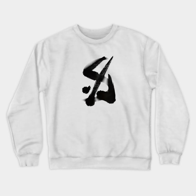 Zen Gesture in Black Ink Crewneck Sweatshirt by drumweaver